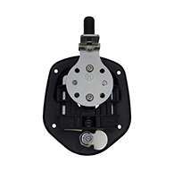 Guardian® compression latch, single point, black powder coat, mounting holes. Left hand.