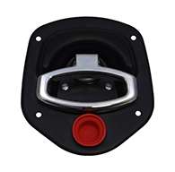 Guardian® compression latch, 2 point, black powder coat, mounting holes. Left hand. Codeable cylinder ordered separately