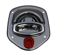 Guardian® compression latch, 2 point, chrome plated, mounting holes. Left hand. Codeable cylinder ordered separately